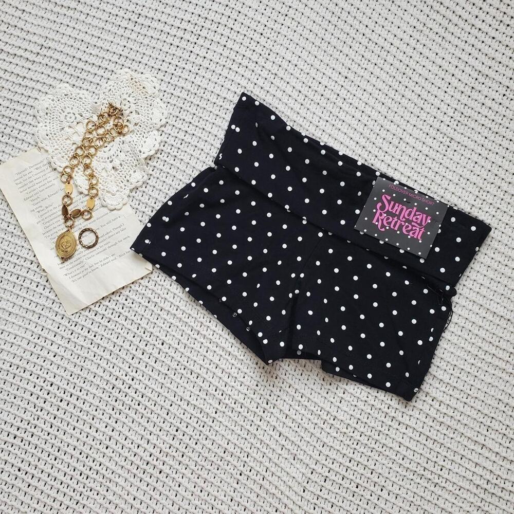 Brand new polkadot foldover micro mini shorts